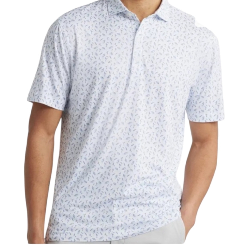Johnnie-O Top Shelf polo shirt featuring a surfer surfboard print...Size XL
